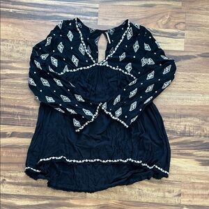 Free People Black and White Patterned Tunic
